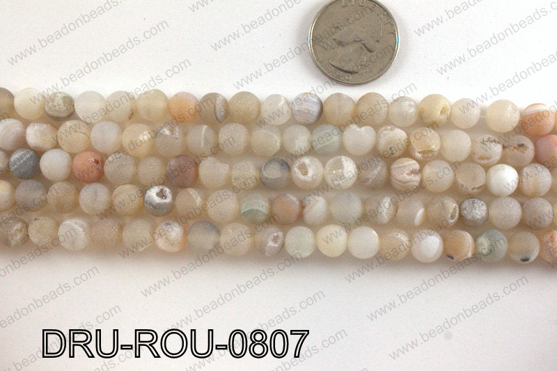 Druzy beads natural color 8mm DRU-ROU-0807