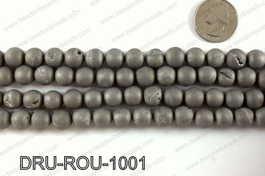 Metallic coated druzy beads 10mm DRU-ROU-1001