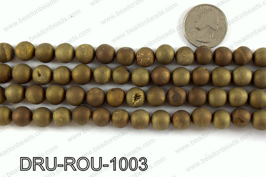 Metallic coated druzy beads 10mm DRU-ROU-1003
