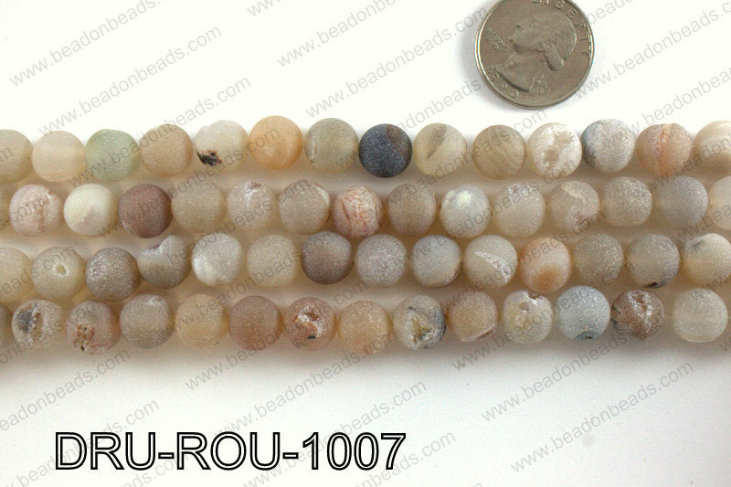 Druzy beads natural color 10mm DRU-ROU-1007
