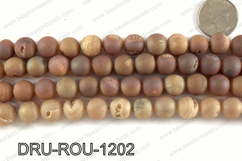 Metallic coated druzy beads 12mm DRU-ROU-1202