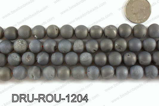 Metallic coated druzy beads 12mm DRU-ROU-1204