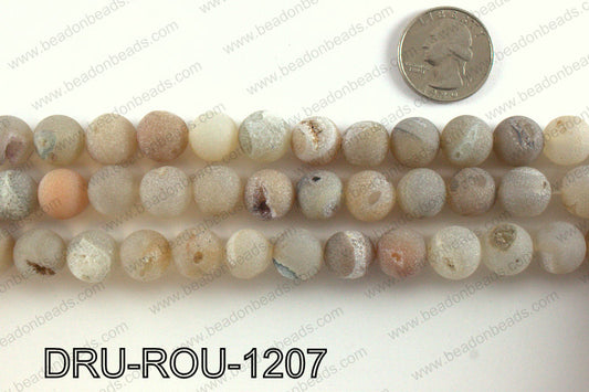 Druzy beads natural color 12mm DRU-ROU-1207