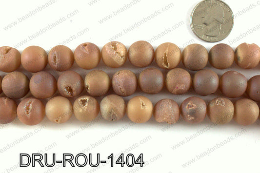Metallic coated druzy beads 14mm DRU-ROU-1404