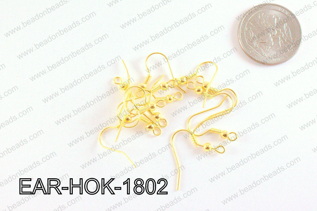 Earring Component Gold 18mm EAR-HOK-1802