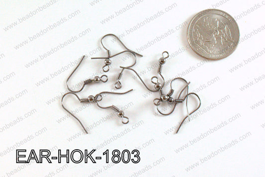 Earring Component Gun Metal 18mm EAR-HOK-1803