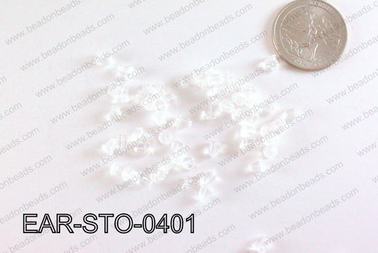 Earring Rubber Stopper Clear 4mm EAR-STO-0401