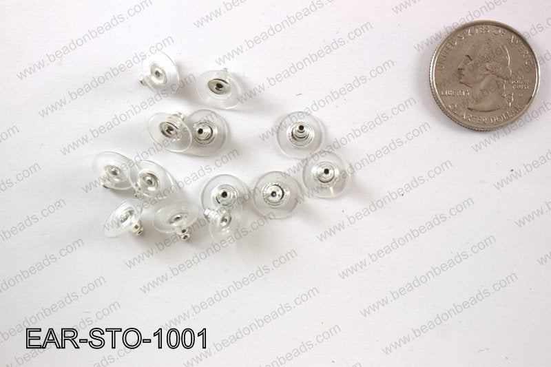 Earring backs 10x6mm, Silver EAR-STO-1001