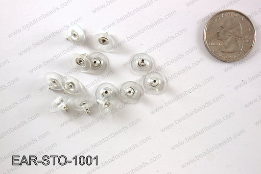 Earring backs 10x6mm, Silver EAR-STO-1001