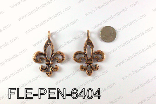 Fleur De Lis Pendant 64x45mm, Copper FLE-PEN-6404