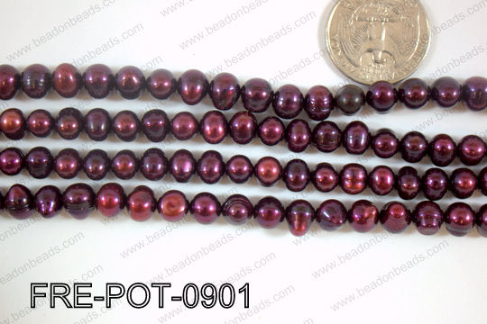 Freshwater Pearl Potato Dark Purple 8-9mm FRE-POT-0901