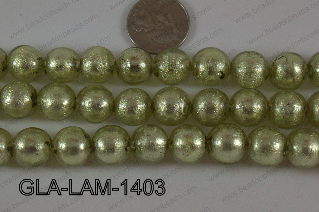 Glass Lampwork Light Green 14mm GLA-LAM-1403
