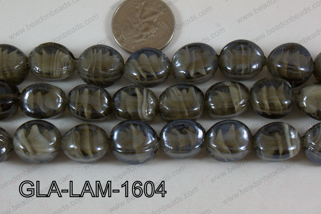 Glass Lampwork Nugget Grey 16mm GLA-LAM-1604