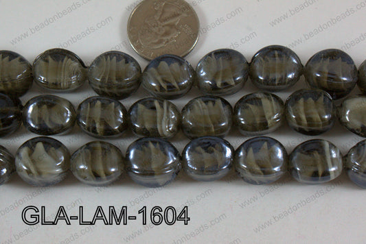 Glass Lampwork Nugget Grey 16mm GLA-LAM-1604