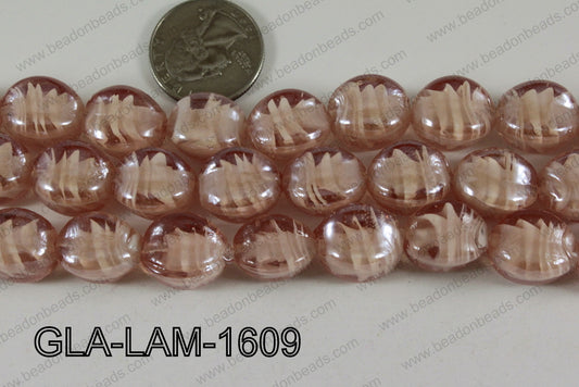 Glass Lampwork Nugget Peach 16mm GLA-LAM-1609