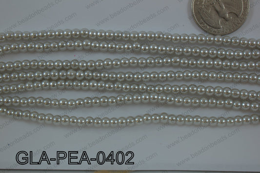 Glass Pearl Round 4mm Grey GLA-PEA-0402