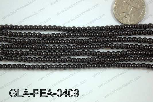 Glass Pearl Round 4mm Black GLA-PEA-0409