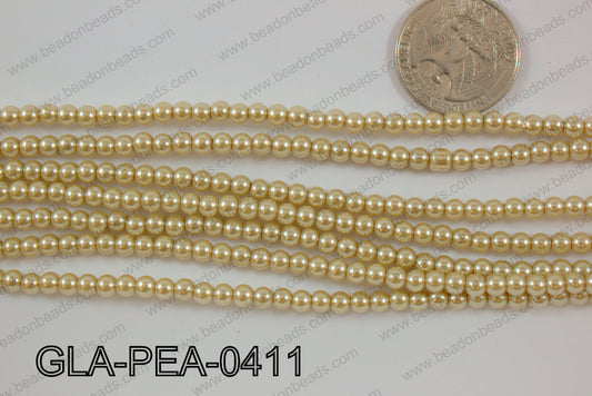 Glass Pearl Round 4mm Champagne GLA-PEA-0411
