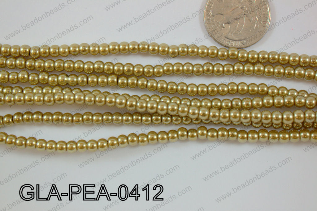 Glass Pearl Round 4mm Light green GLA-PEA-0412