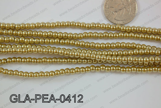 Glass Pearl Round 4mm Light green GLA-PEA-0412