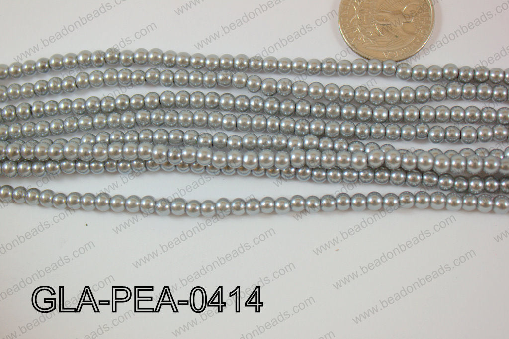 Glass Pearl Round 4mm Grey GLA-PEA-0414