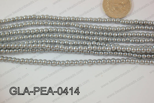 Glass Pearl Round 4mm Grey GLA-PEA-0414
