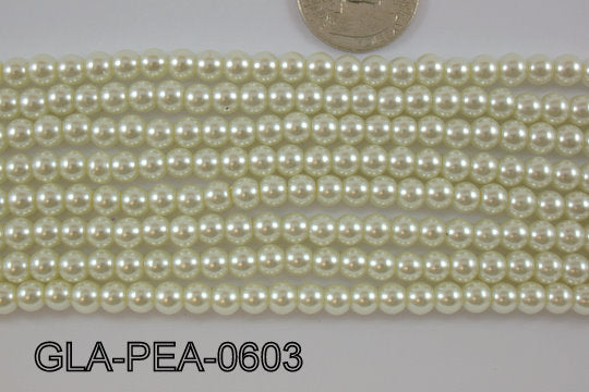 Glass Pearl WHITE 6mm GLA-PEA-0603