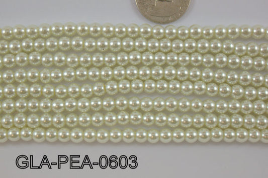 Glass Pearl WHITE 6mm GLA-PEA-0603