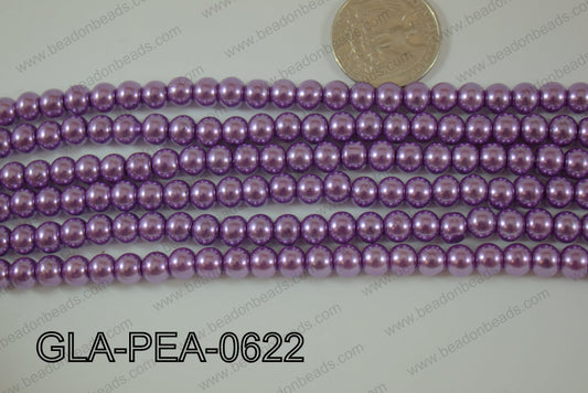 Glass Pearl Round 6mm purple GLA-PEA-0622
