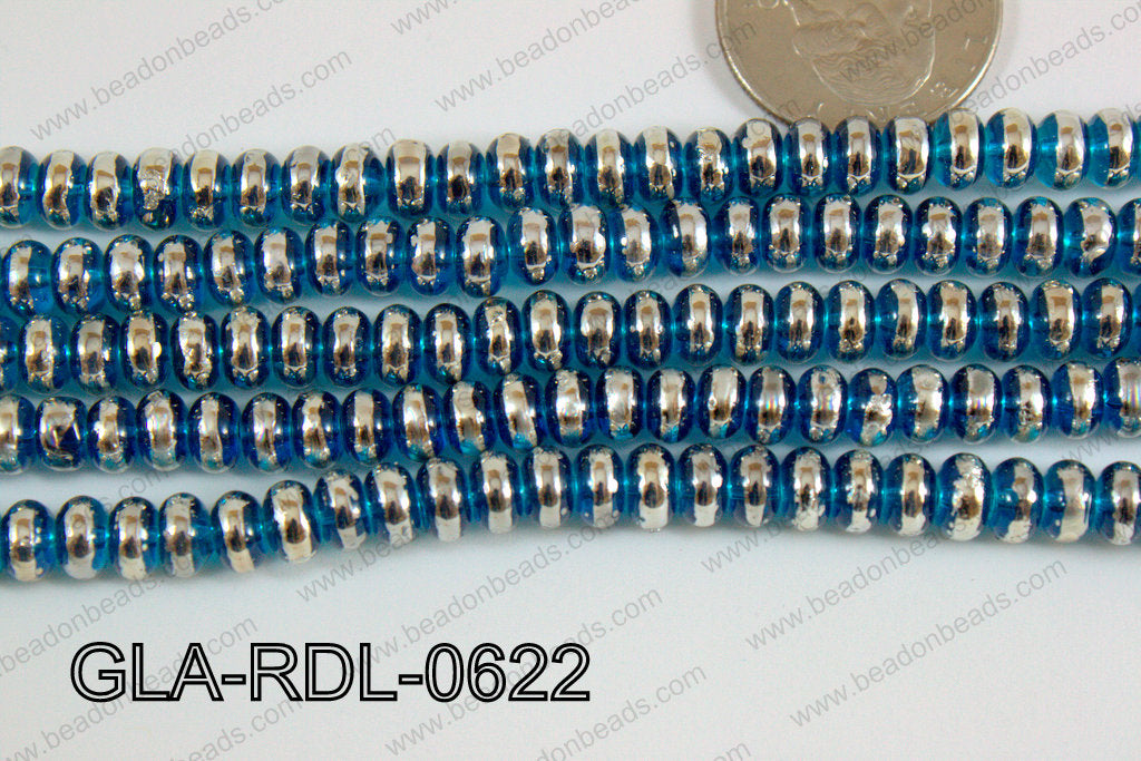Glass Rondelle 6mm Blue GLA-RDL-0622