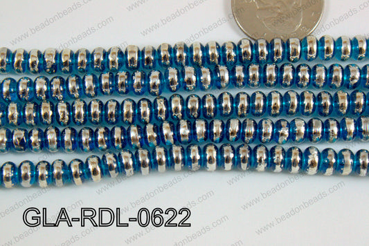 Glass Rondelle 6mm Blue GLA-RDL-0622