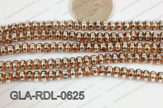 Glass Rondelle 6mm brown GLA-RDL-0625