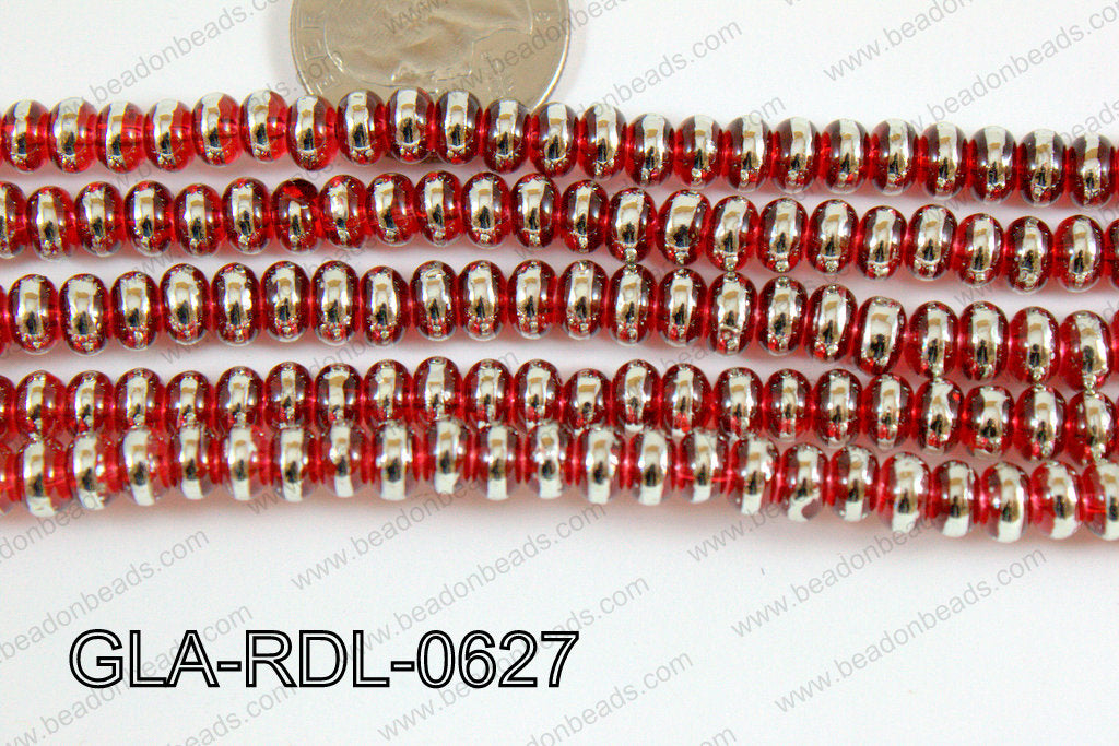 Glass Rondelle 6mm red GLA-RDL-0627