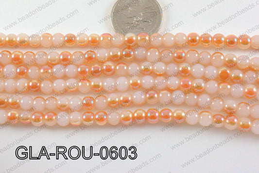 Glass Round Orange 6mm GLA-ROU-0603
