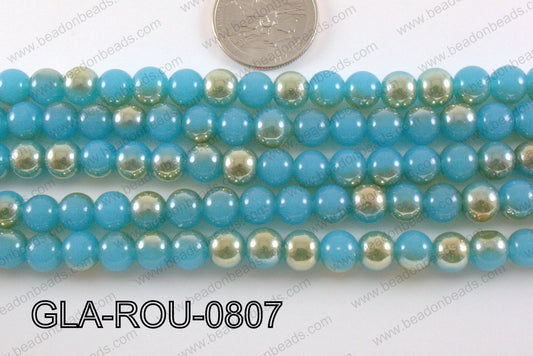 Glass Round Teal 8mm GLA-ROU-0807