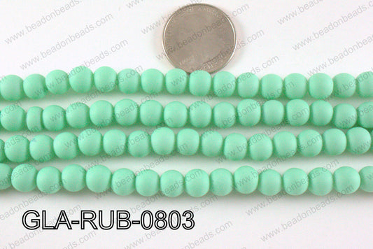 Glass Pearl with Rubber Coating Green 8mm GLA-RUB-0803