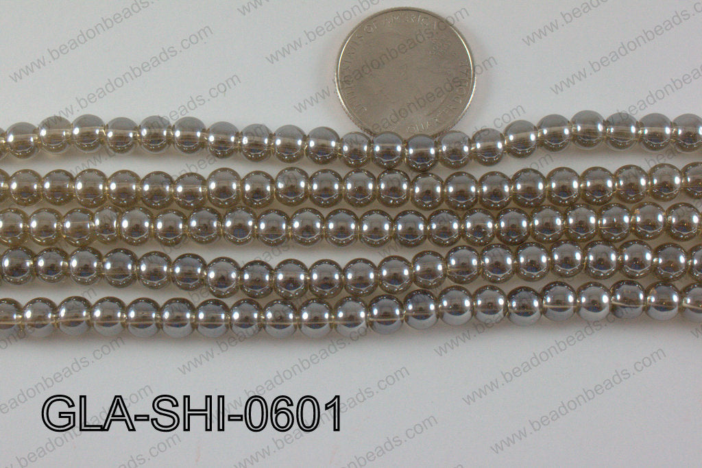 Shimmer Glass beads Champagne 6mm GLA-SHI-0601