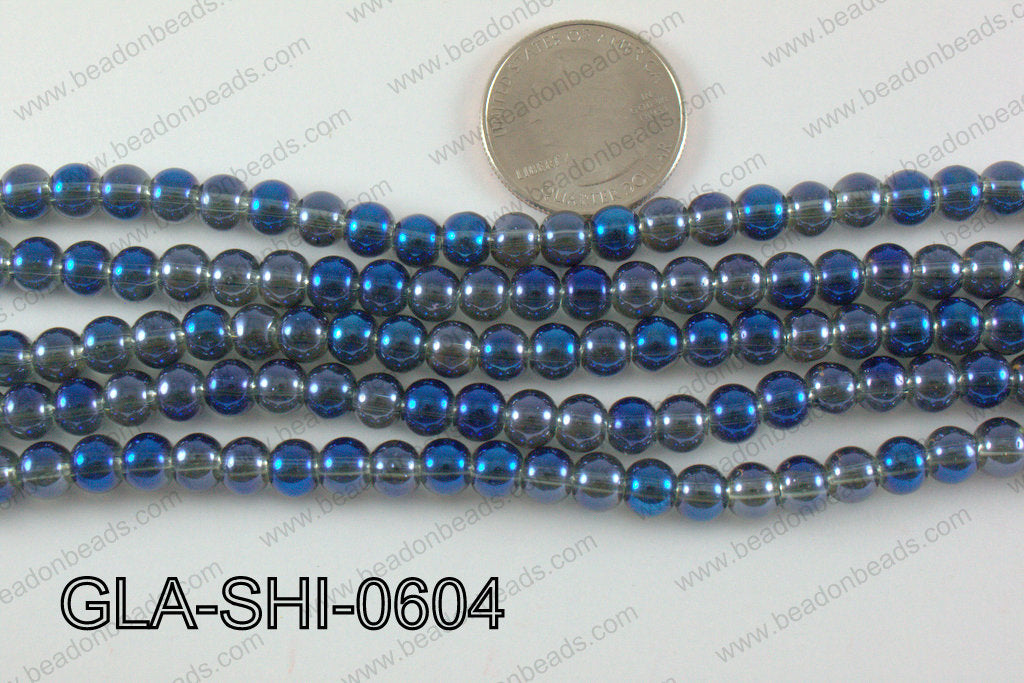 Shimmer Glass beads Teal 6mm GLA-SHI-0604