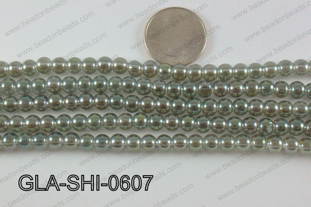 Shimmer Glass beads Green 6mm GLA-SHI-0607