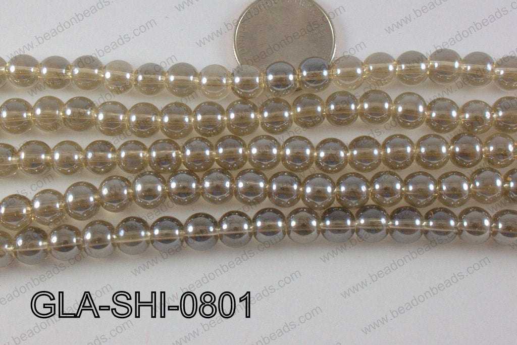Shimmer Glass beads Champagne 8mm GLA-SHI-0801