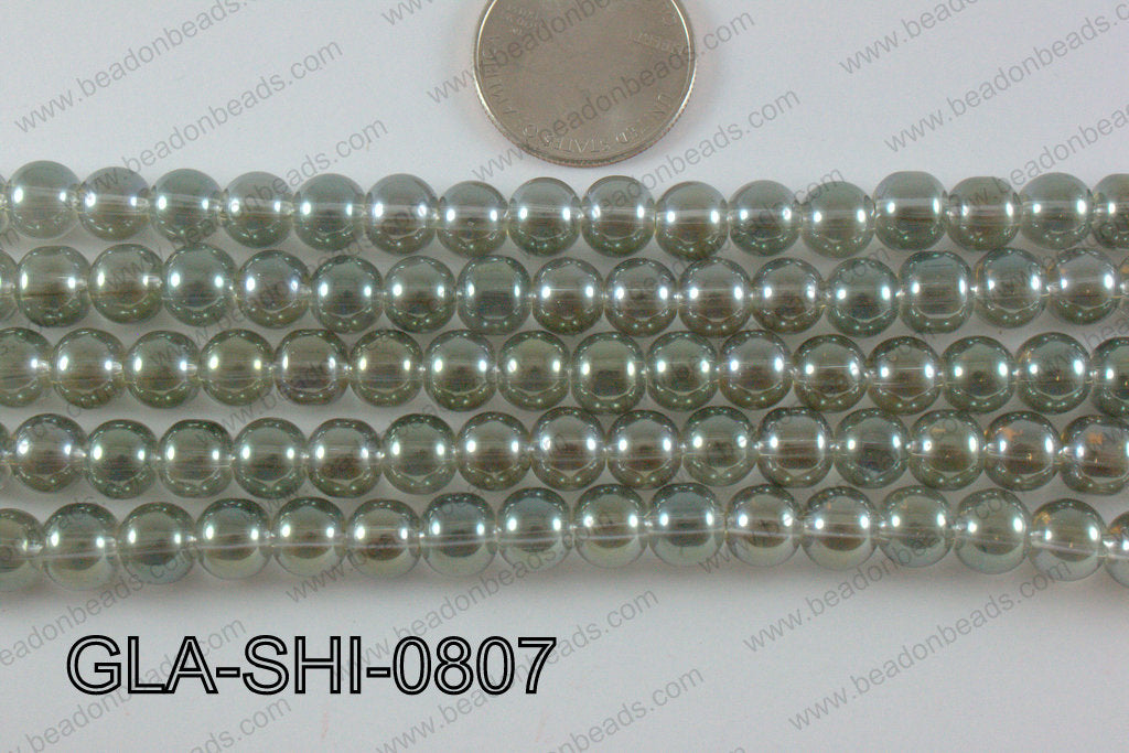 Shimmer Glass beads Green 8mm GLA-SHI-0807
