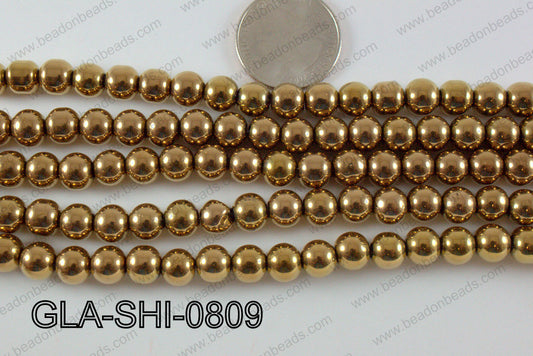 Shimmer Glass beads Metallic Brown 8mm GLA-SHI-0809