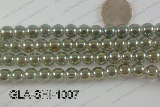 Shimmer Glass beads Green 10mm GLA-SHI-1007