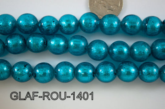 Foil Glass Bead Round 14mm 20pcs GLAF-ROU-1401