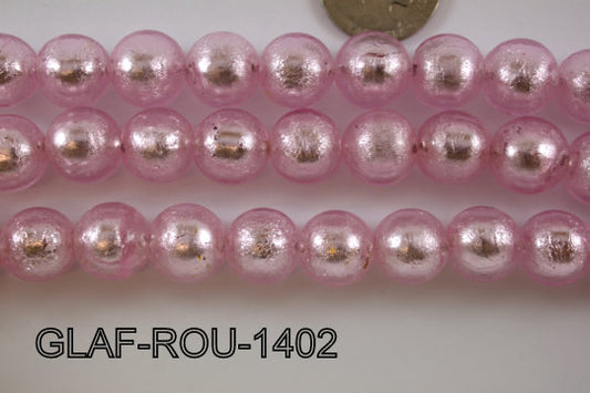 Foil Glass Bead Round 14mm 20pcs GLAF-ROU-1402