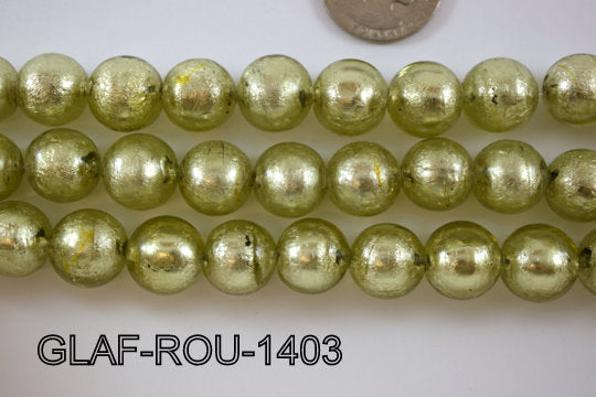 Foil Glass Bead Round 14mm 20pcs GLAF-ROU-1403