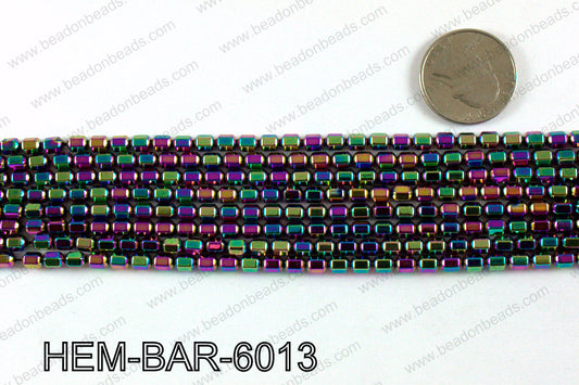 Metallic coated hematite 6x4mm HEM-BAR-6013