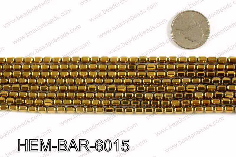 Metallic coated hematite 6x4mm HEM-BAR-6015