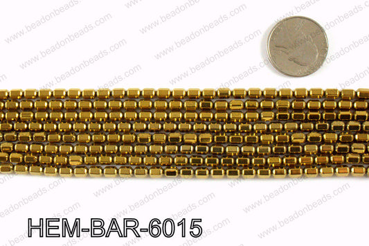 Metallic coated hematite 6x4mm HEM-BAR-6015