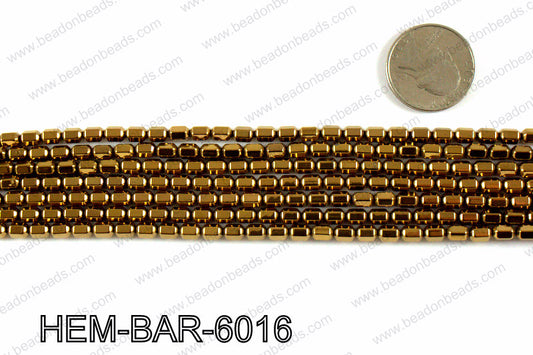 Metallic coated hematite 6x4mm HEM-BAR-6016